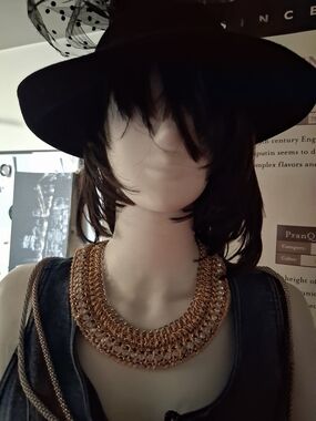 BCBG Gold Statement Chain Link Collar Necklace